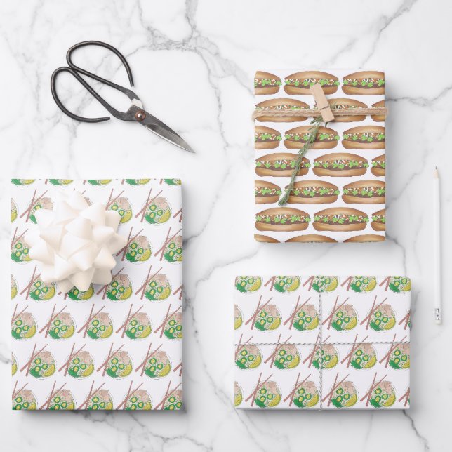 Vietnamesisches Schweinefleisch Banh Mi Sandwich P Geschenkpapier Set (Vorderseite)