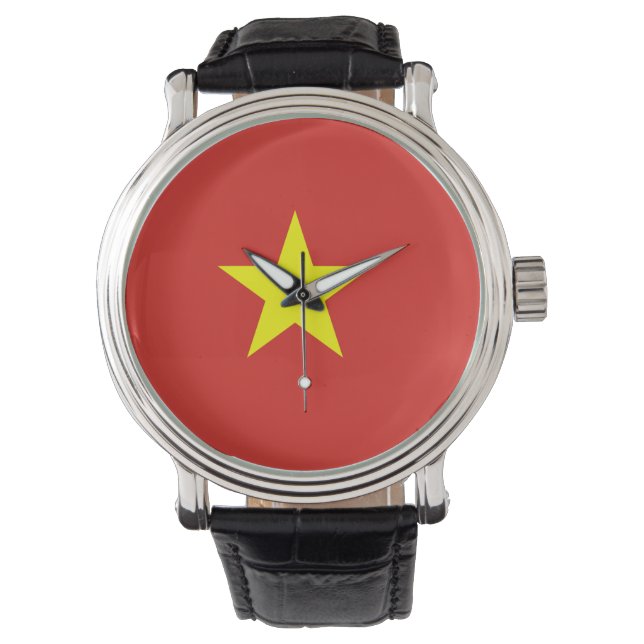 Vietnamflagge Armbanduhr (Vorderseite)