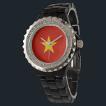 Vietnamflagge Armbanduhr<br><div class="desc">Ein ideales Geschenk für alle,  die Patrioten ihres Landes sind!</div>