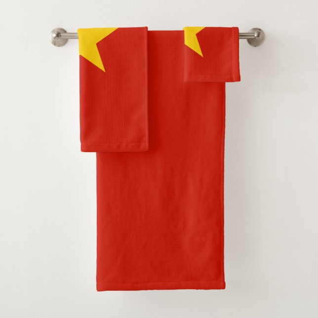 Vietnamflagge Badhandtuch Set (Insitu)