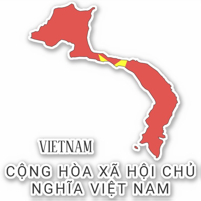 Vietnamflagge Charming Patriotic Karte Aufkleber (Vorderseite)
