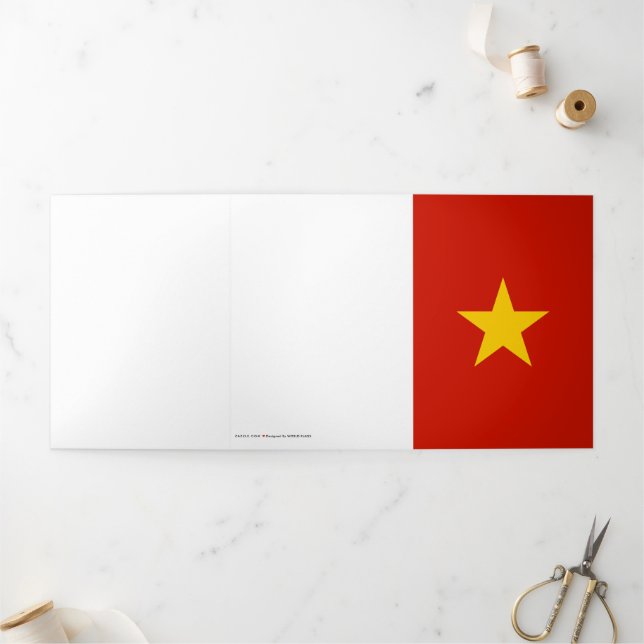 Vietnamflagge Dreifach Gefaltete Karte (Außenbereich)