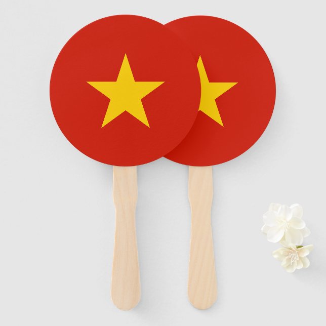 Vietnamflagge Fächer (Vorne und Hinten)