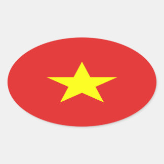 Vietnamflagge Gelber Star Oval Aufkleber