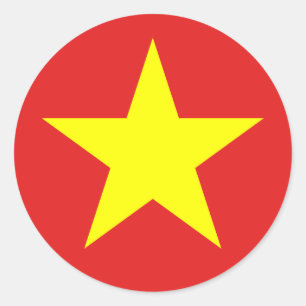 Vietnamflagge Gelber Star Round Aufkleber
