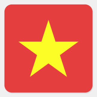 Vietnamflagge Gelber Star Square Aufkleber