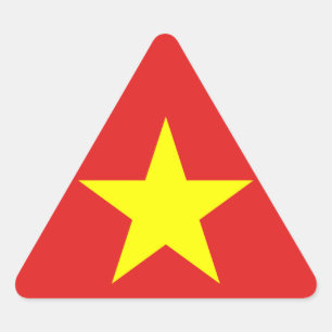 Vietnamflagge Gelber Sterndreieck-Aufkleber Dreieckiger Aufkleber