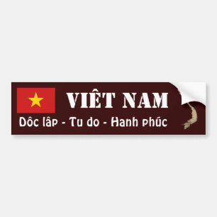 Vietnamflagge + Karte Autoaufkleber