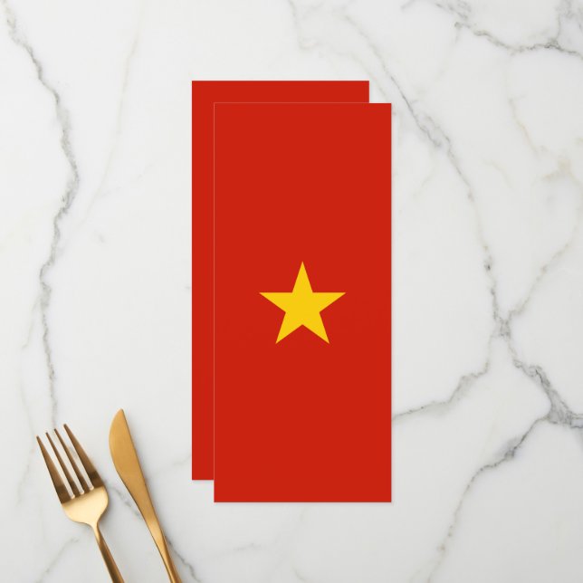 Vietnamflagge Menükarte (Vorderseite/Rückseite Beispiel)