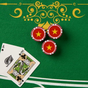 Vietnamflagge Pokerchips