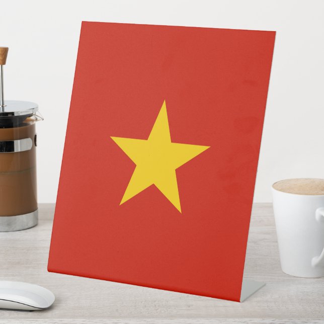 Vietnamflagge Sockelschild (In Situ)