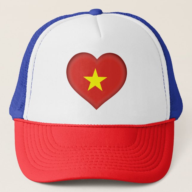 Vietnamflagge Truckerkappe (Vorderseite)