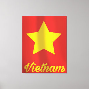Vietnamflagge Vintage Reiseplakat Leinwanddruck