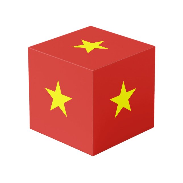 Vietnamflagge Würfel (Vorderseite Schrägansicht)