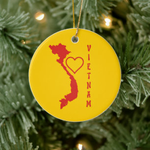 Vietnamkarte Keramik Ornament