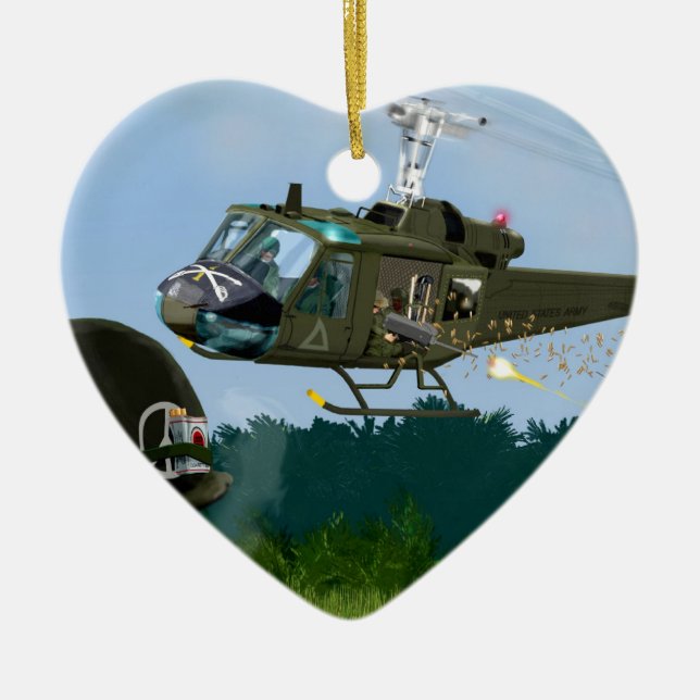 Vietnamkrieg Bell Huey. Keramik Ornament (Vorne)