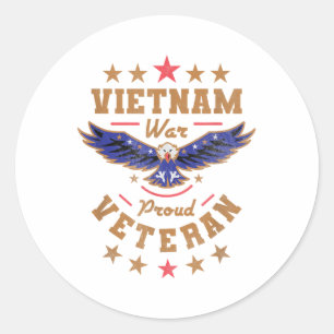 Vietnamkrieg Proud Veteran, Veteran Day Runder Aufkleber