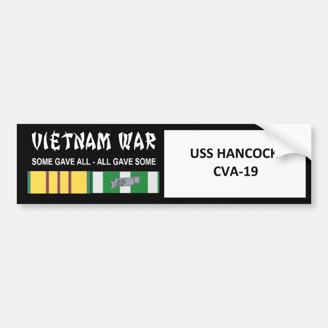 VIETNAMKRIEG-VETERAN USSS HANCOCK AUTOAUFKLEBER (Vorne)