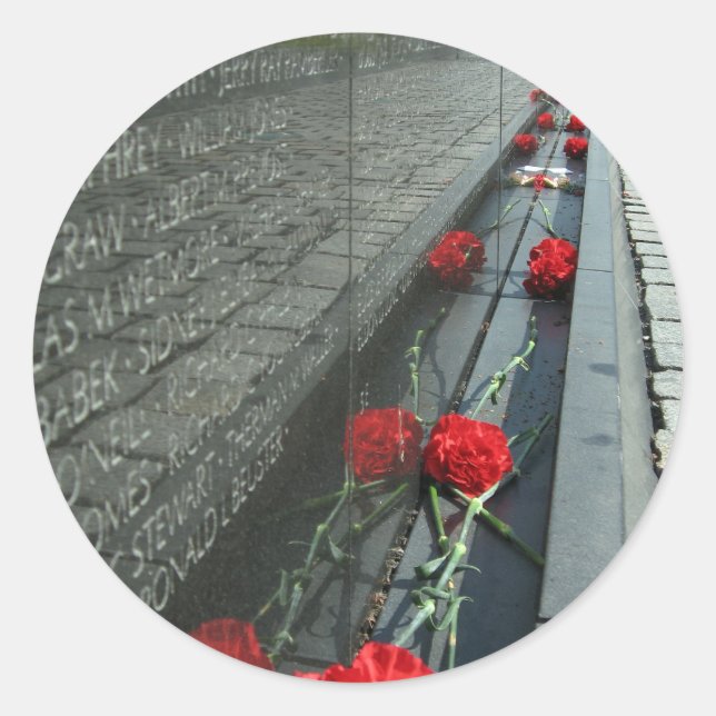 Vietnamveteranen-Mauer Runder Aufkleber (Vorderseite)