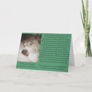 vieux akita chien sommeil carte poème de sympathie