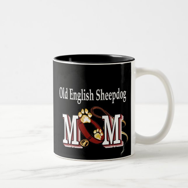 Vieux anglais Sheepdog Maman Mug (Droit)