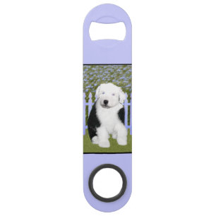 Vieux anglais Sheepdog Puppy Peinture - Chien Art