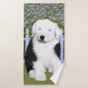 Vieux anglais Sheepdog Puppy Peinture - Chien Art