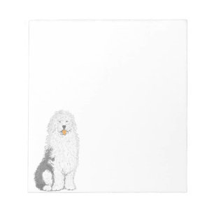 Vieux bloc-notes anglais de chien de moutons