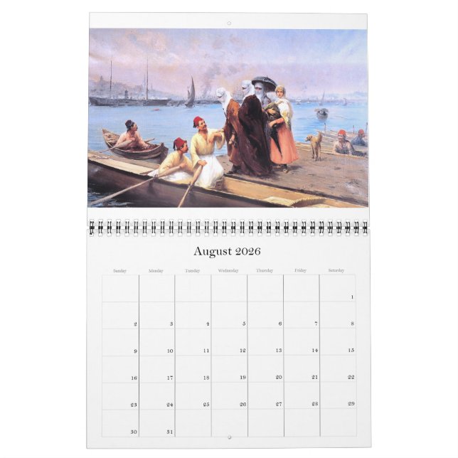 Vieux calendrier mural d'Istanbul (Aug 2026)