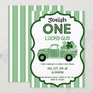 Vieux Camion Shamrock Invitation d'anniversaire