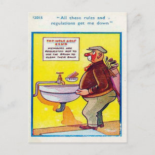 Vieux Carte Postale - Comic - Golf