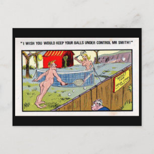Vieux Carte Postale - Comique - Tennis