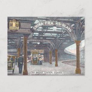 Vieux carte postale - Gare de Tay Bridge, Dundee