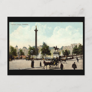 Vieux carte postale - Londres, Trafalgar Carré