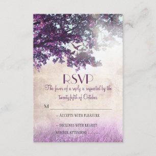 Vieux chêne pourpre épousant des cartes de RSVP