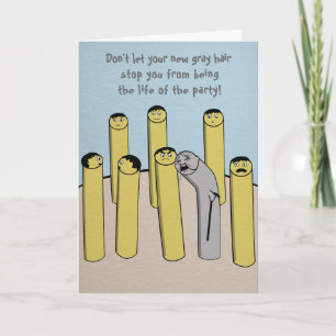 Vieux cheveux gris drôle Dormir Carte d'anniversai