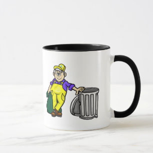 Vieux cheveux gris poubelle homme café Mug