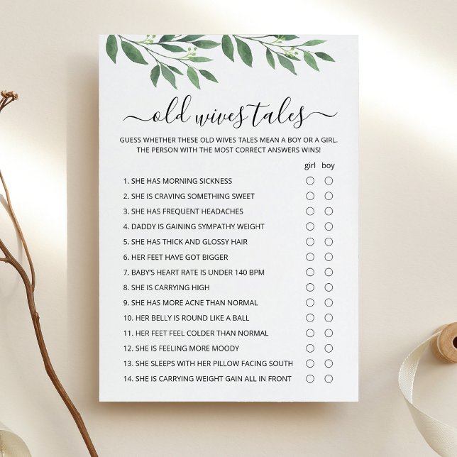 Vieux contes Vieux Jeu Baby shower carte (Créateur téléchargé)