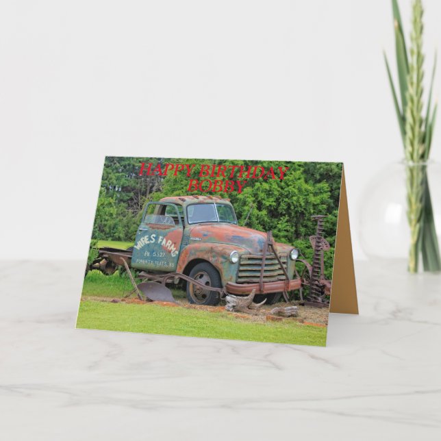 Vieux équipement agricole Carte de voeux Anniversa (Devant)