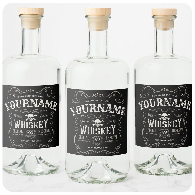 Vieux Étiquette Whiskey Personnalisé Vintage Liquo (Créateur téléchargé)