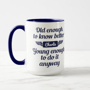 "Vieux & Jeunes" nom personnalisé tasses