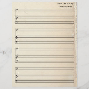 Vieux Livre Page Vierge Feuille Musique Basse Clé