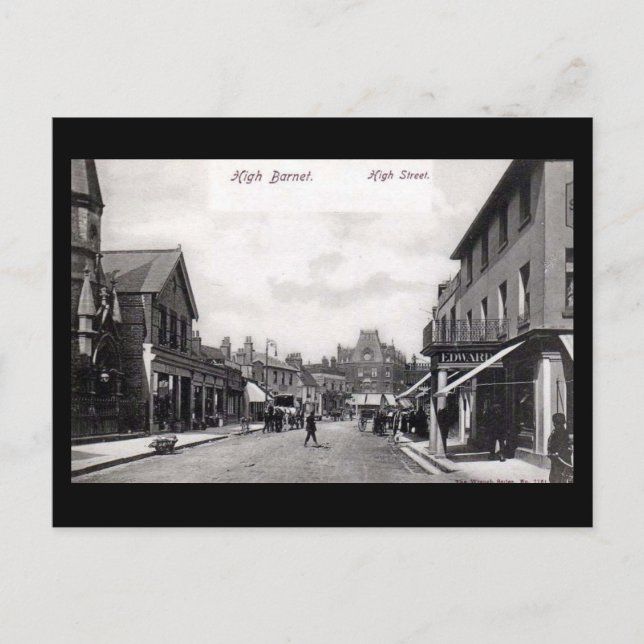 Vieux Londres Carte Postale - High St, High Barnet (Devant)