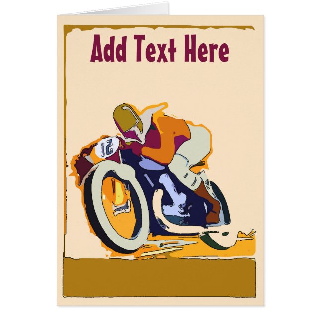 Vieux Motorcycle Racer, ajouter du texte (Devant)