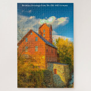 Vieux moulin dans le Vermont . Puzzle de Noël