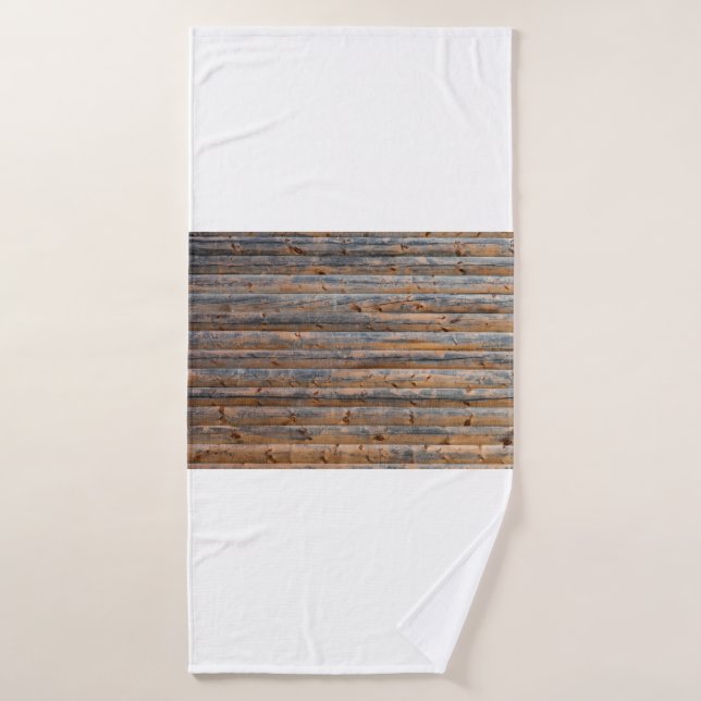 Vieux mur de planches en bois avec fissures. Poutr (Serviette de bain)