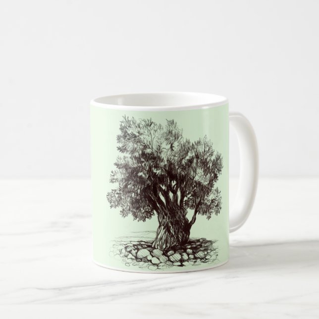 Vieux olivier Café Mug (Devant droit)