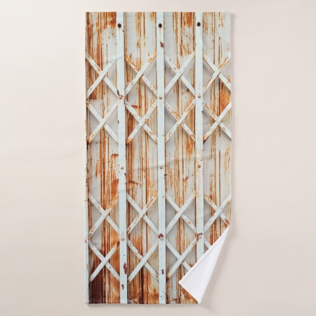 Vieux panneaux de portes en fer sont rouillés. abs (Serviette de bain)
