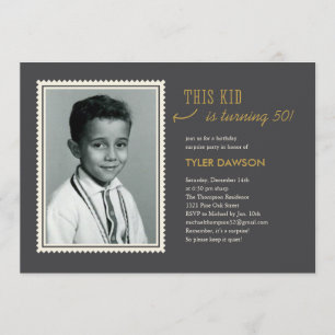 Vieux Photo Surprise Invitations de fête d'anniver