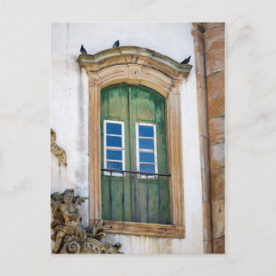 Vieux Portes de fenêtre Brésil Carte postale Voyag